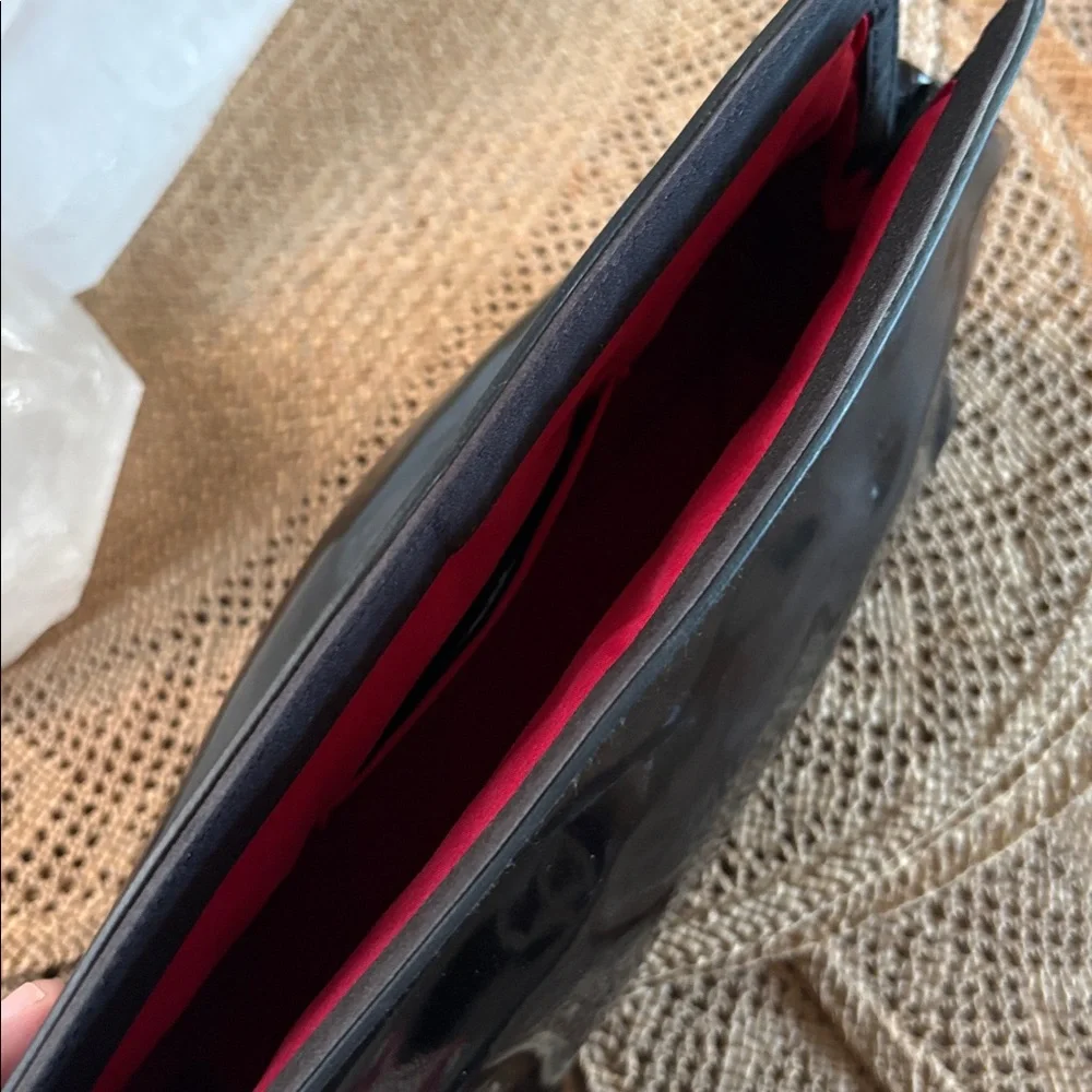 Dior Beauty Black Patent Leather Makeup Bag